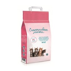 Счастливые Лапки 10 кг комкующийся наполнитель для кошачьих туалетов 1х2  (56377)