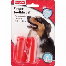 BEAPHAR Toothbrush зубная щетка на палец двойная для собак всех размеров 1х6  (11327)