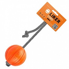 LIKER ф 5 см мячик корд на шнуре оранжевый 1х12  (6285)