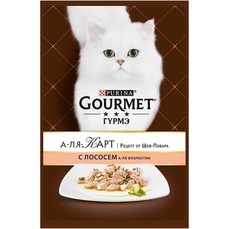 Gourmet A la Carte 85 г пауч консервы для кошек, с лососем a la Florentine, шпинатом, цуккини и зеленой фасолью 1х24  (12439714)