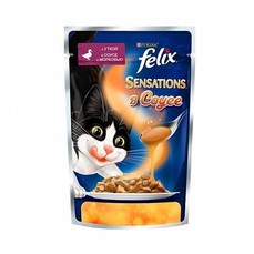 Felix Sensations 85 г пауч консервы в удивительном соусе для кошек, утка с морковью 1х24  (12449675)