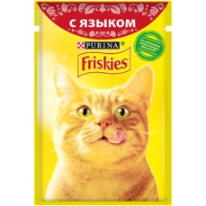 Friskies 85 г пауч консервы для кошек, с языком в подливе 1х24  (12383065)