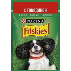 Friskies 85 г пауч консервы для взрослых собак, с говядиной 1х24  (12378636)