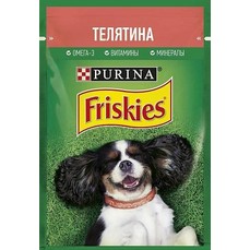 Friskies 85 г пауч консервы для взрослых собак с телятиной 1х24  (12452466)