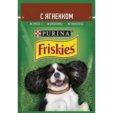 Friskies 85 г пауч консервы для взрослых собак, с ягненком 1х24  (12378637)