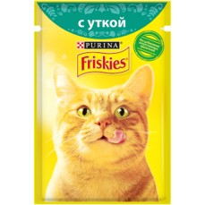 Friskies 85 г пауч консервы для кошек, с уткой в подливе 1х24  (12383904)