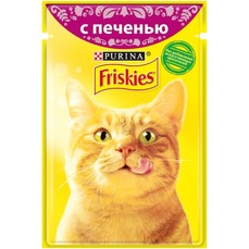 Friskies 85 г пауч консервы для кошек, с печенью в подливе 1х24  (12383900)
