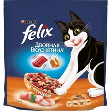 Felix Двойная вкуснятина 1,5 кг корм для кошек, с птицей 1х6  (12384538)