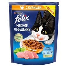 Felix Мясное объедение  200г корм для кошек, с курицей 1х10  (12455358)