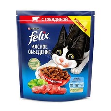 Felix Мясное объедение  600 г корм для кошек, с говядиной 1х8  (12455364)