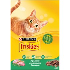 Friskies 400 г корм для взрослых кошек, с кроликом и полезными овощами 1х10  (12384603)
