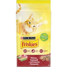 Friskies 2 кг корм для взрослых кошек, с мясом и полезными овощами 1х6  (12384679)