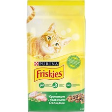 Friskies 2 кг корм для взрослых кошек, с кроликом и полезными овощами 1х6  (12384639)