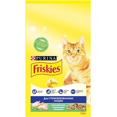 Friskies 1,5 кг корм для стерилизованных кошек и котов с кроликом и полезными овощами 1х8  (12384642)