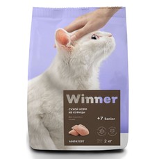 АКЦИЯ - 30 % WINNER 2 кг сухой корм для пожилых кошек курица 1х5  (1010014336)