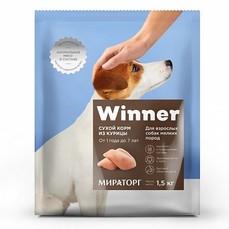 WINNER 1,5 кг сухой корм для взрослых собак мелких пород курица 1х6  (1010014293)