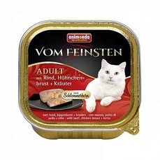 ANIMONDA VOM FEINSTEN ADULT 100 г консервы для кошек меню для гурманов с говядиной, куриной грудкой и травами 1х32  (001/83264)