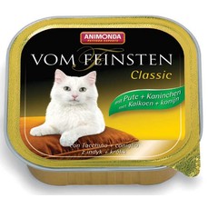 ANIMONDA VOM FEINSTEN CLASSIC 100 г консервы для кошек с индейкой и кроликом ламистер 1х32  (001/83442)