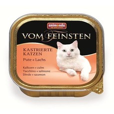 ANIMONDA VOM FEINSTEN for castrated cats 100 г консервы кастрированных и стерилизованных кошек с индейкой и лососем ламистер 1х32  (001/83855)