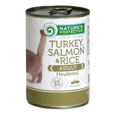 NATURE’S PROTECTION NEUTERED TURKEY SALMON & RICE 400г консервы полнорационное питание для стерилизованных кошек и кастрированных котов 1х6  (24636к)