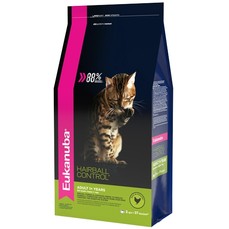 EUKANUBA ADULT HAIRBALL INDOOR 2 кг сухой корм для взрослых кошек живущих в помещении и способствующий выведению шерсти с домашней птицей 1х6  (20510200R0)