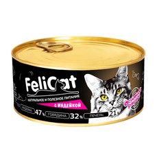 ПРОМО -25% FeliCat 290 г влажный стерилизованный мясосодержащий корм для кошек с индейкой 1х8