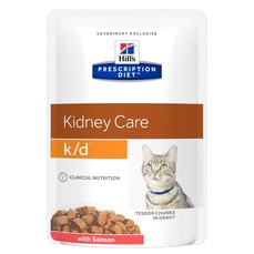 Hill`s Prescription Diet k/d Kidney Care 85 г пауч для кошек с заболеваниями почек лосось кусочки в соусе 1х12  (3410)