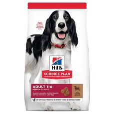 Hill`s Science Plan Adult Medium 2,5 кг сухой корм для взрослых собак средних пород для поддержания иммунитета ягненок и рис 1х4  (604712)
