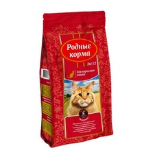 РОДНЫЕ КОРМА 26/12 5 русских фунтов 2,045 кг сухой корм для взрослых кошек с телятиной 1х6  (1227666)