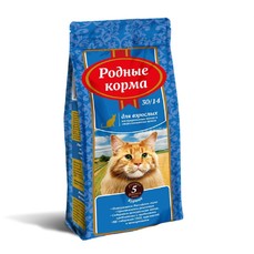 РОДНЫЕ КОРМА 30/14 5 русских фунтов 2,045 кг сухой корм для взрослых стерилизованных кошек 1х6  (1227642)