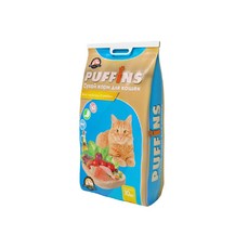 PUFFINS 10кг Корм сухой для кошек курочка и рыбка  (6205)