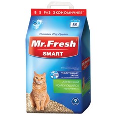 Mr.Fresh SMART 9л/4,2 кг наполнитель для короткошёрстных кошек 1х2  (F602)