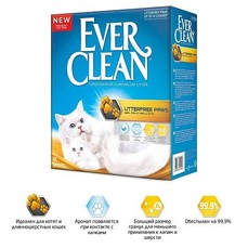 EVER CLEAN LitterFree Paws 6 л комкующийся наполнитель для длинношерстных кошек и котят с ароматом свежести  (007/214124)