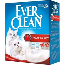 EVER CLEAN Multiple Cat 10 л комкующийся наполнитель для кошачьих туалетом для нескольких кошек красная полоса  (007/492253)