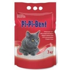 Pi-Pi Bent Classik 3 кг комкующийся наполнитель для кошачьих туалетов из природного бентонита 1х6  (ОСОС29069)