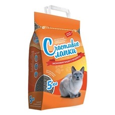 Счастливые Лапки ЭКОНОМ 5 кг комкующийся наполнитель для кошачьих туалетов 1х2  (2456381)
