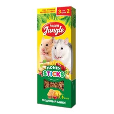 HAPPY JUNGLE 3 шт палочки для мелких грызунов микс 3 вкуса 1x22  (J211)