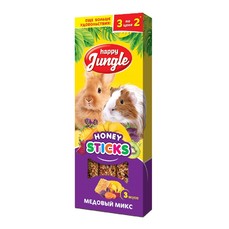 HAPPY JUNGLE 3 шт палочки для крупных грызунов микс 3 вкуса 1x22  (J215)