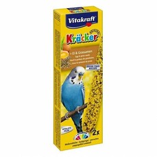 VITAKRAFT Kracker Egg-Grass Seeds 2шт крекеры для молодых волнистых попугаев яичные 1х10  (21263)
