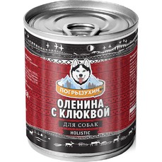Погрызухин 338 г консервы для собак оленина с клюквой 1х12  (10063)