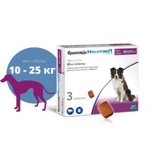 MERIAL ФРОНТЛАЙН НЕКСГАРД 10-25 кг 3 таб х 68 мг жевательные таблетки для собак инсектоакарицидные