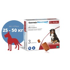 MERIAL ФРОНТЛАЙН НЕКСГАРД 25-50 кг 3 таб х 136 мг жевательные таблетки для собак инсектоакарицидные  (3195)