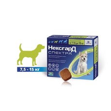 MERIAL ФРОНТЛАЙН НЕКСГАРД СПЕКТРА №3 7,5-15 кг жевательные таблетки для собак инсектоакарицидные  (9524)