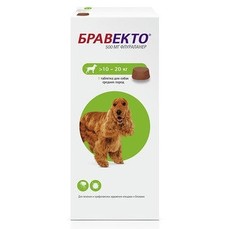 ИНТЕРВЕТ БРАВЕКТО 500 мг 10-20 кг 1 таблетка жевательная  для собак инсектоакарицидная 1х10