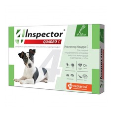 INSPECTOR Quadro С 4-10 кг капли от внешних и внутренних паразитов для собак 1х40  (I305)