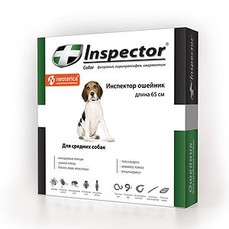 INSPECTOR 65 см ошейник от внешних и внутренних паразитов для средних собак 1x30  (I209)