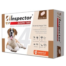INSPECTOR Quadro Tabs более 16 кг таблетка от внешних и внутренних паразитов для собак 1х16  (I404)