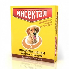 ИНСЕКТАЛ 20-40 кг капли от блох и клещей для собак 1х60  (N104)