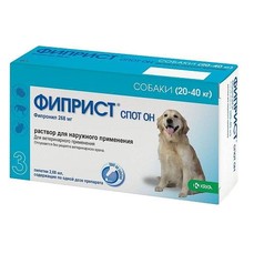 КРКА ФИПРИСТ СПОТ ОН 268 мг 20-40 кг капли для собак от блох и клещей 1х50