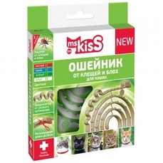 Ms.KISS 38 см ошейник для кошек репеллентный на эфирных маслах зеленый 1х24  (MK05-00180)